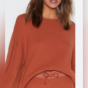 NWT Nasty Gal Knit Lounge Set in S RUST Color, not Taupe like in pic #4)